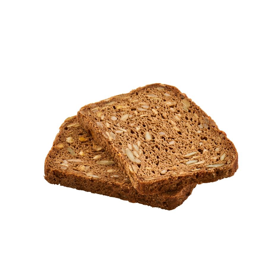 Glutenfrit mørkt brød med græskar og linser - 2 skiver