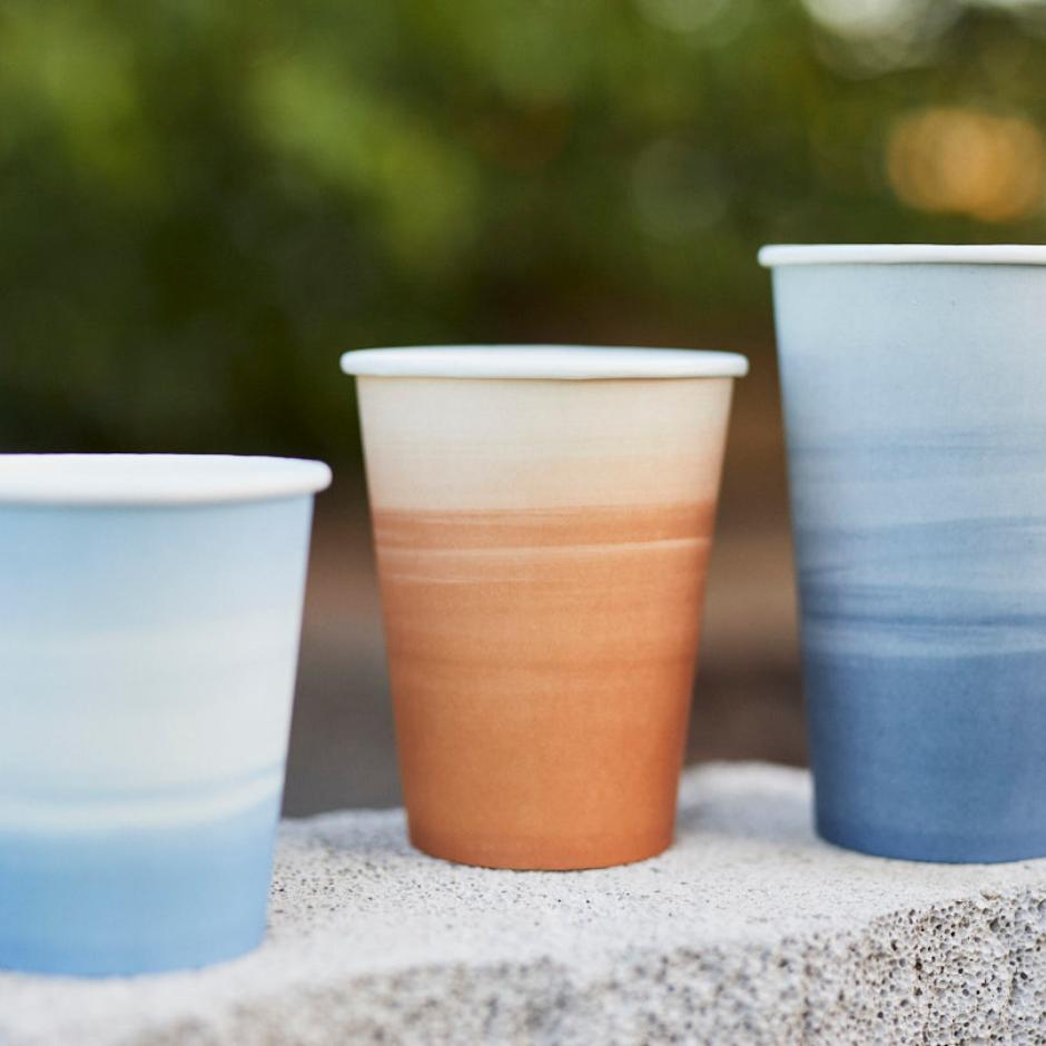 Disposable cups.