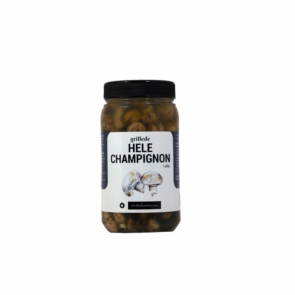 Grillede hele champignoner i olie
